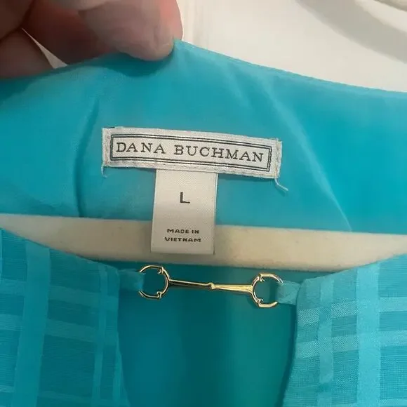 DANA BUCHMAN Women's Textured Print Sleeveless Blouse- Size L - Picture 4 of 11